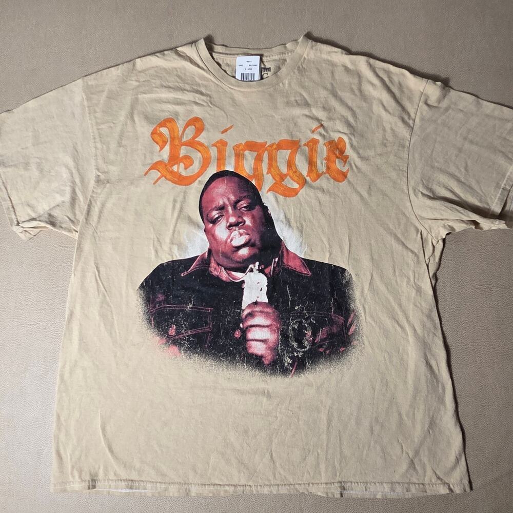 Notorious BIG Shirt XL Sand Official Biggie Smalls Graphic Tee NWT $25 Retail